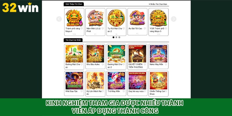 Kinh nghiệm tham gia được nhiều thành viên áp dụng thành công