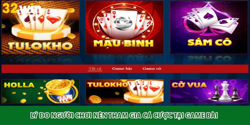 Lý do người chơi nên tham gia cá cược tại game bài